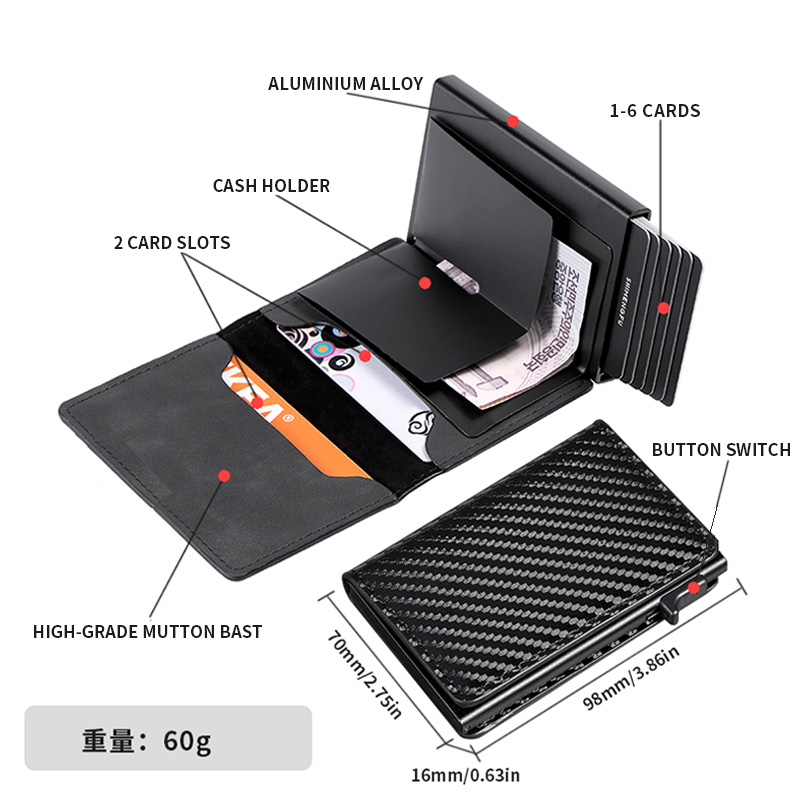 RFID Blocking Aluminum Pop-Up  - Index Card Holder recension och pris